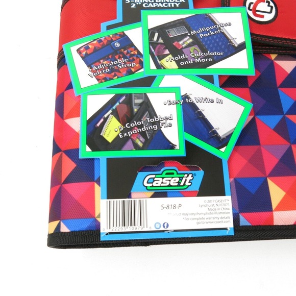 Case-It The Open Tab Binders, 3 Ring 2 Inch Capacity - Multi Color - Picture 2 of 5